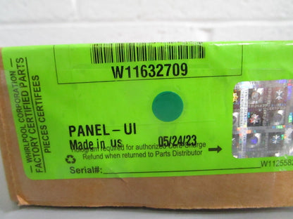 Whirlpool NEW OEM Dishwasher UI Control Panel W11632709 NOS Factory Part 0820