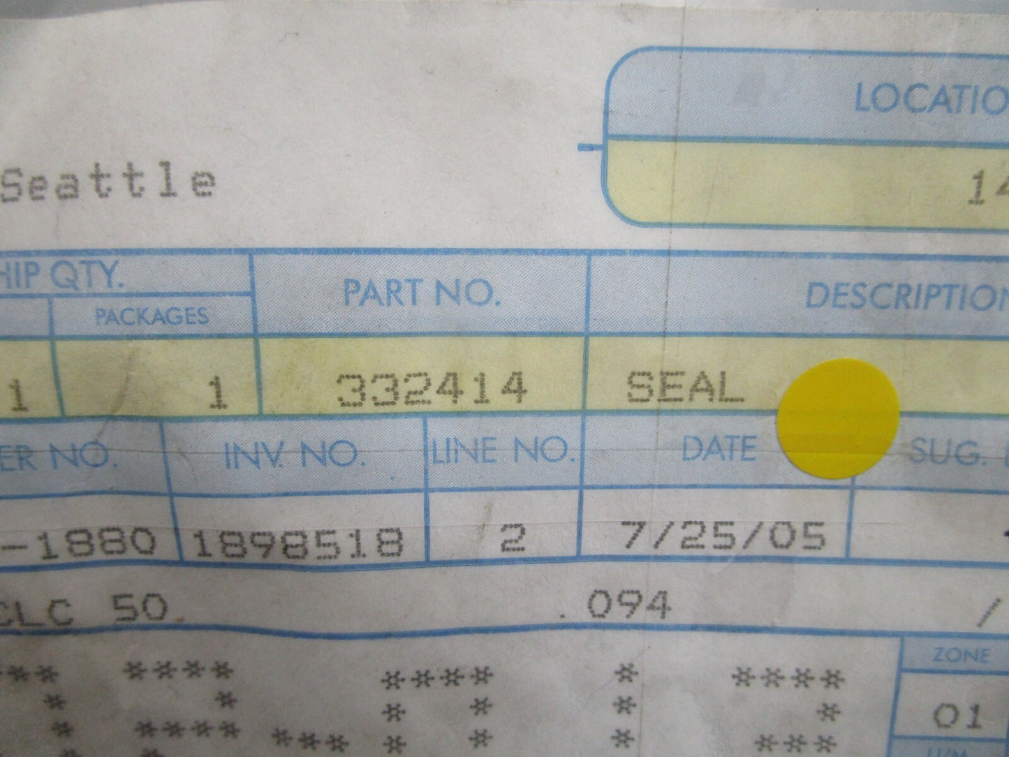 *NEW OEM* 0820 OMC Johnson Evinrude Seal 332414 0332414