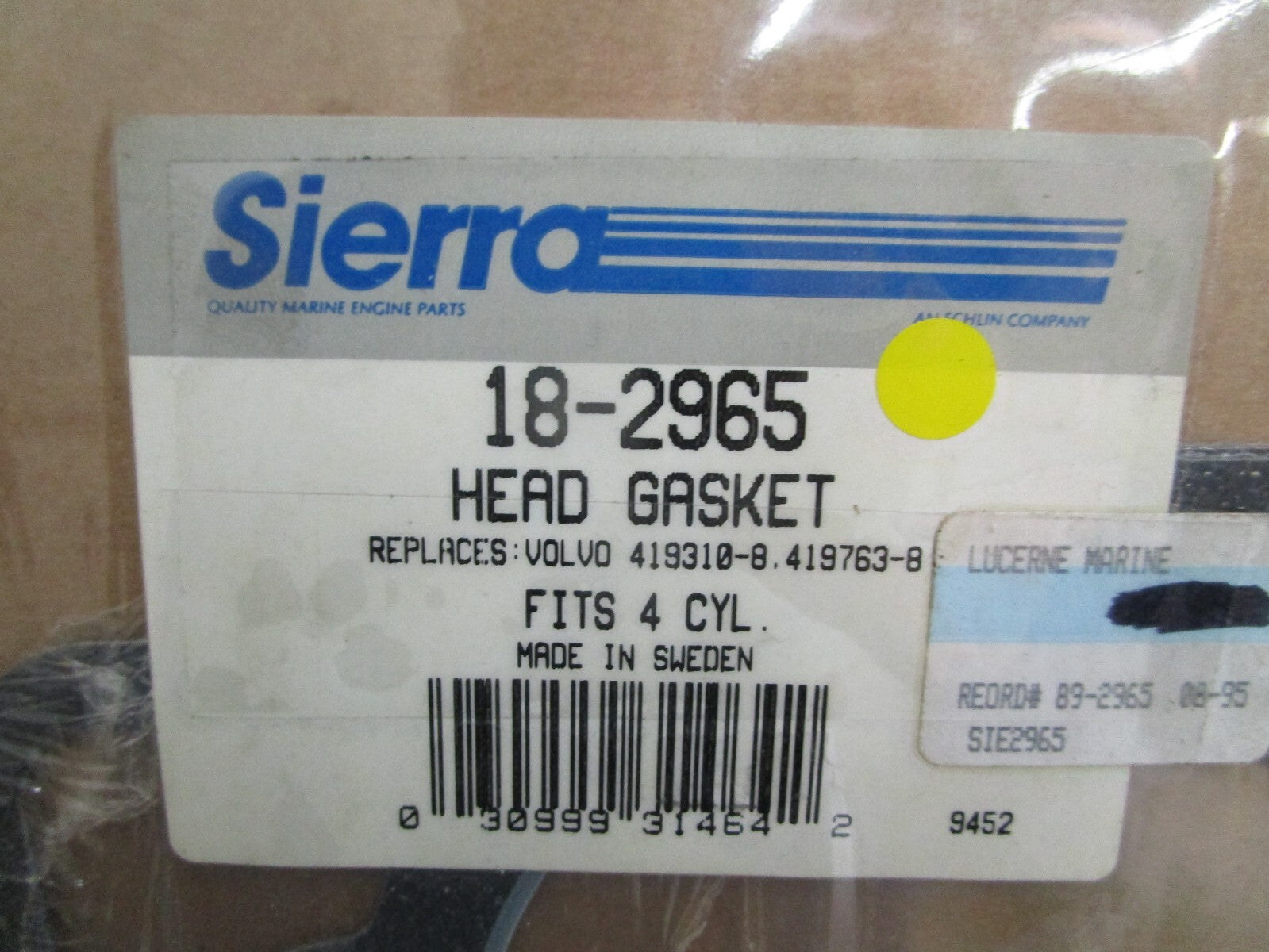 *NEW* 0820 Sierra Head Gasket 18-2965 Replaces: 419310