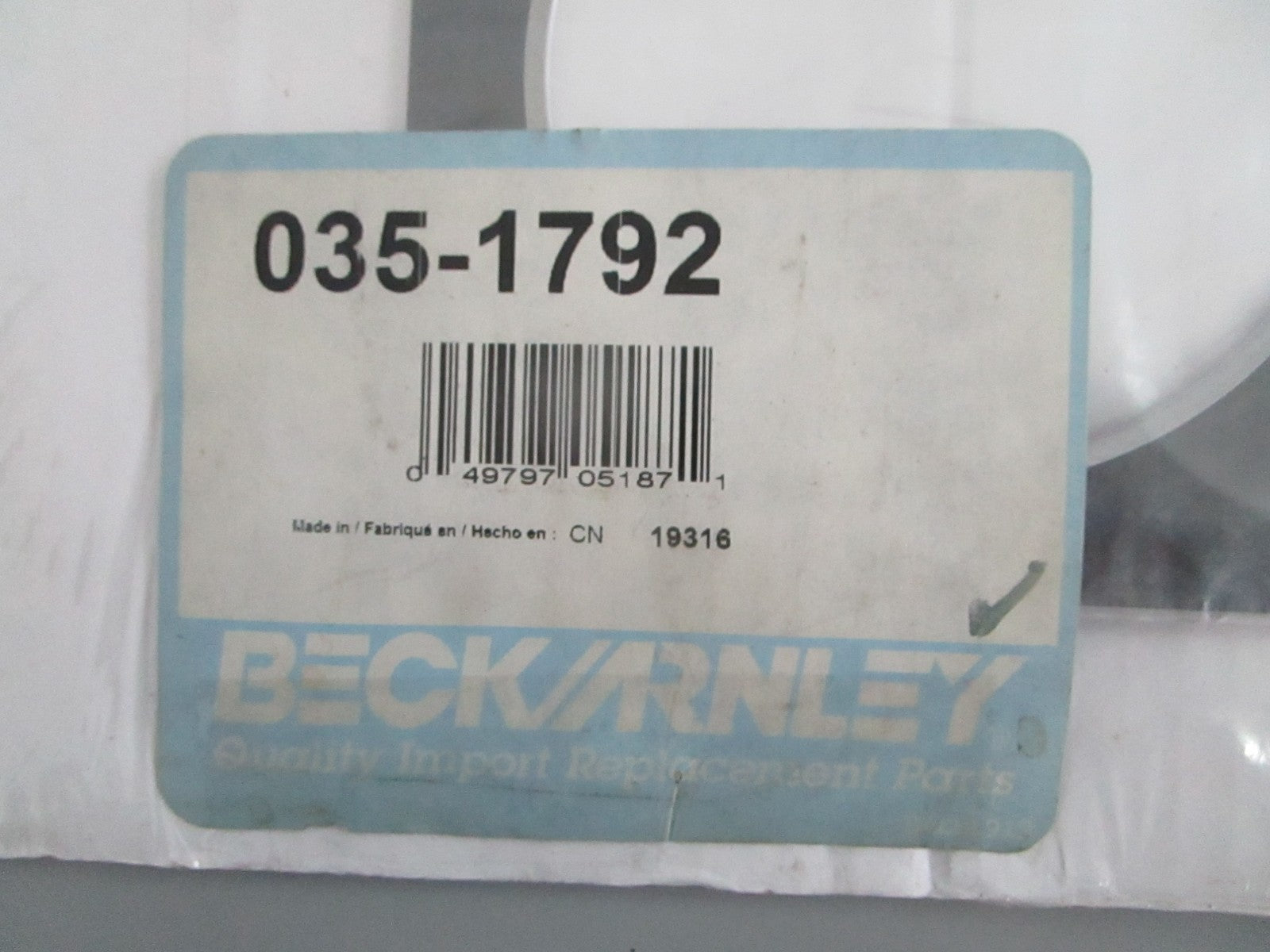 *NEW* 0820 Beck Arnley Cylinder Head Gasket 035-1792