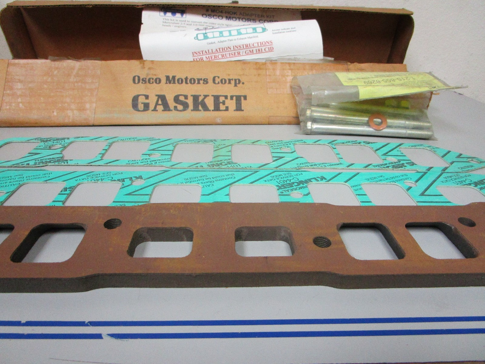 NEW MO4-HOK Replaces: Mercruiser 2.5 3.0 GM 181 CID OSCO Manifold Kit 0720