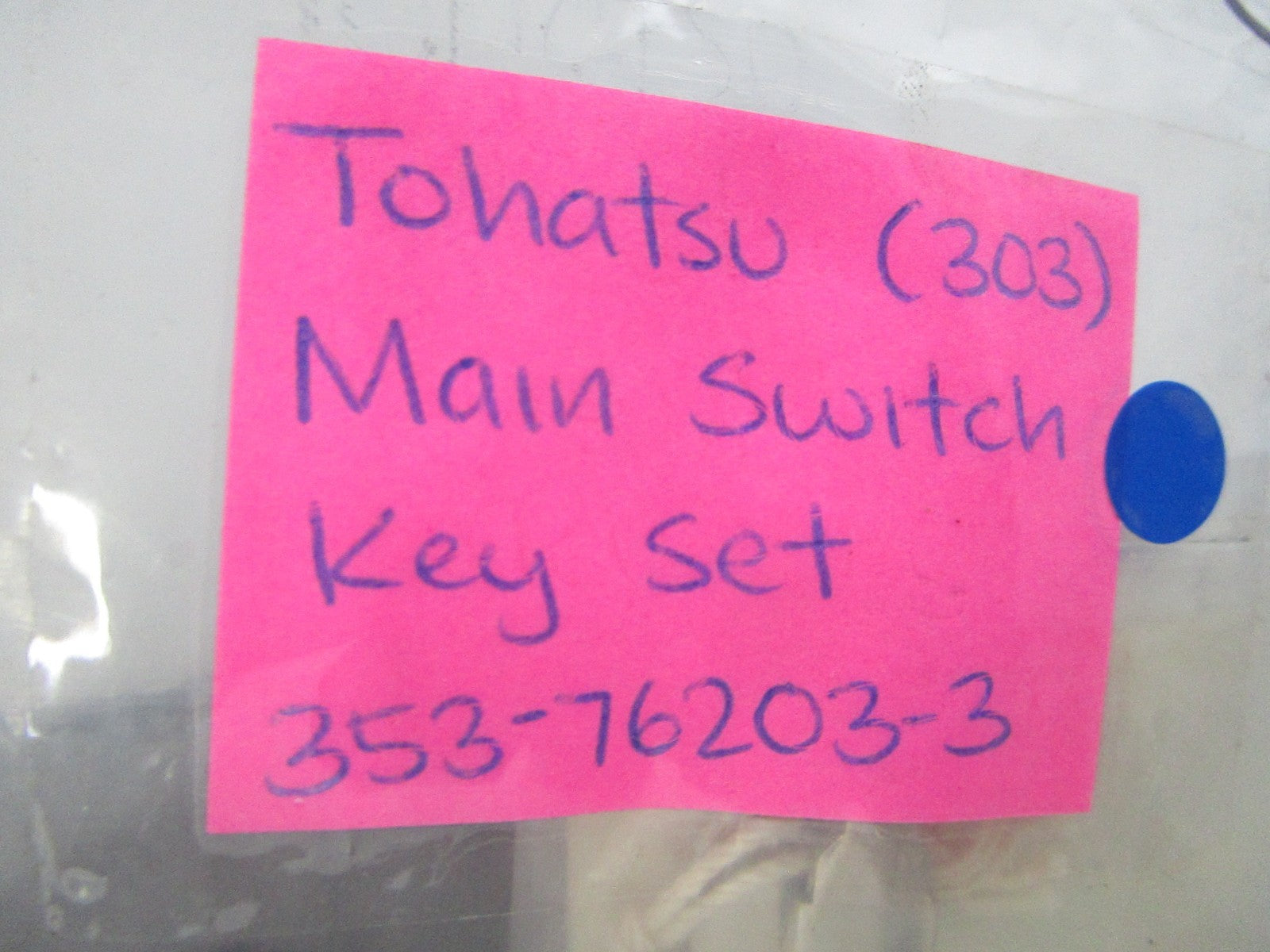 NEW OEM 353-76203-3 353762033 Tohatsu (303) Main Switch Key Set 0810