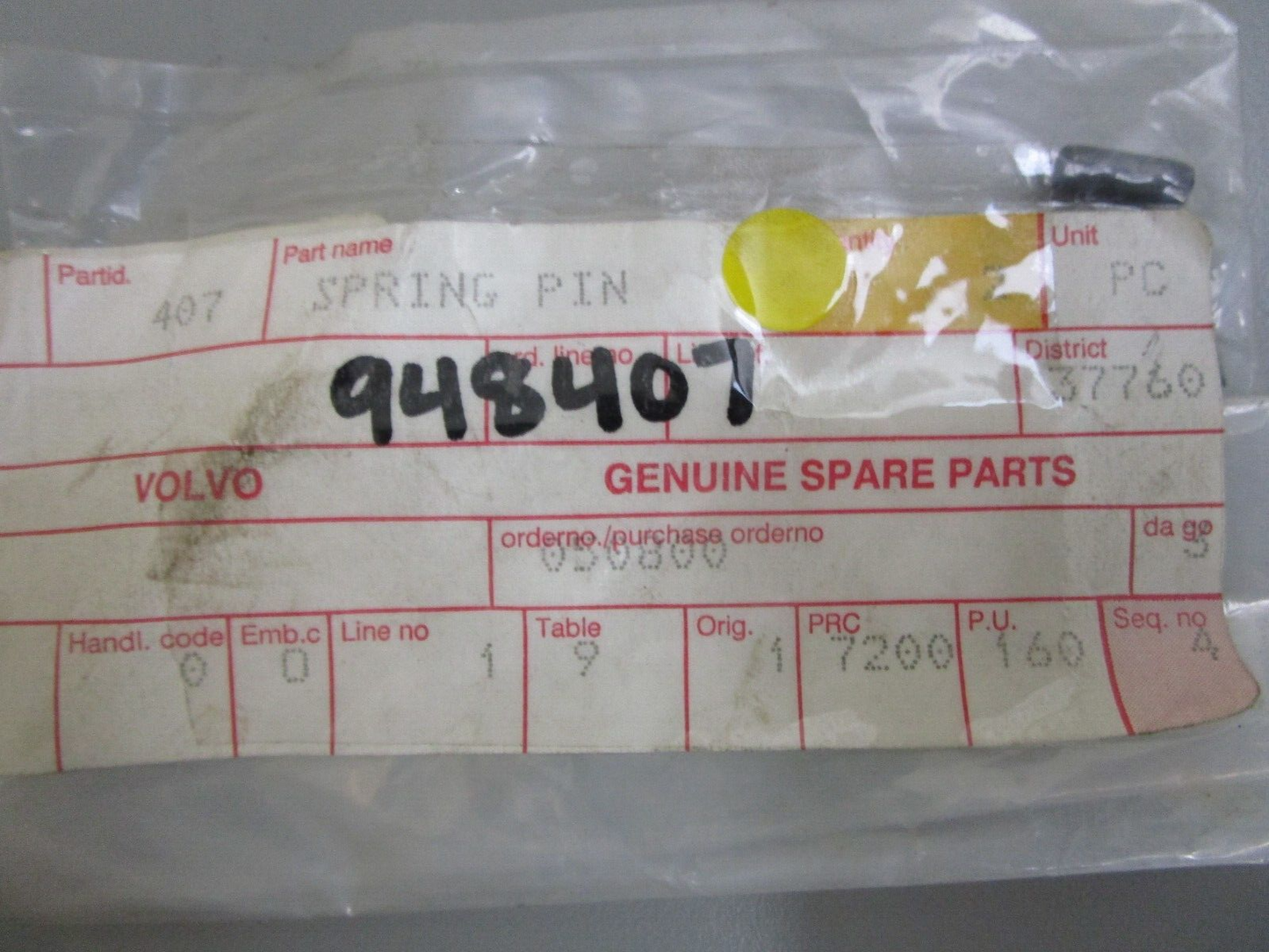 *NEW OEM* (LOT OF 2) 0750 Volvo Penta SPRING PIN 948407