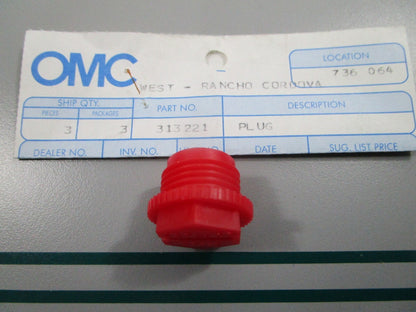 NEW OEM 313221 0313221 OMC Johnson Evinrude Plug 0810