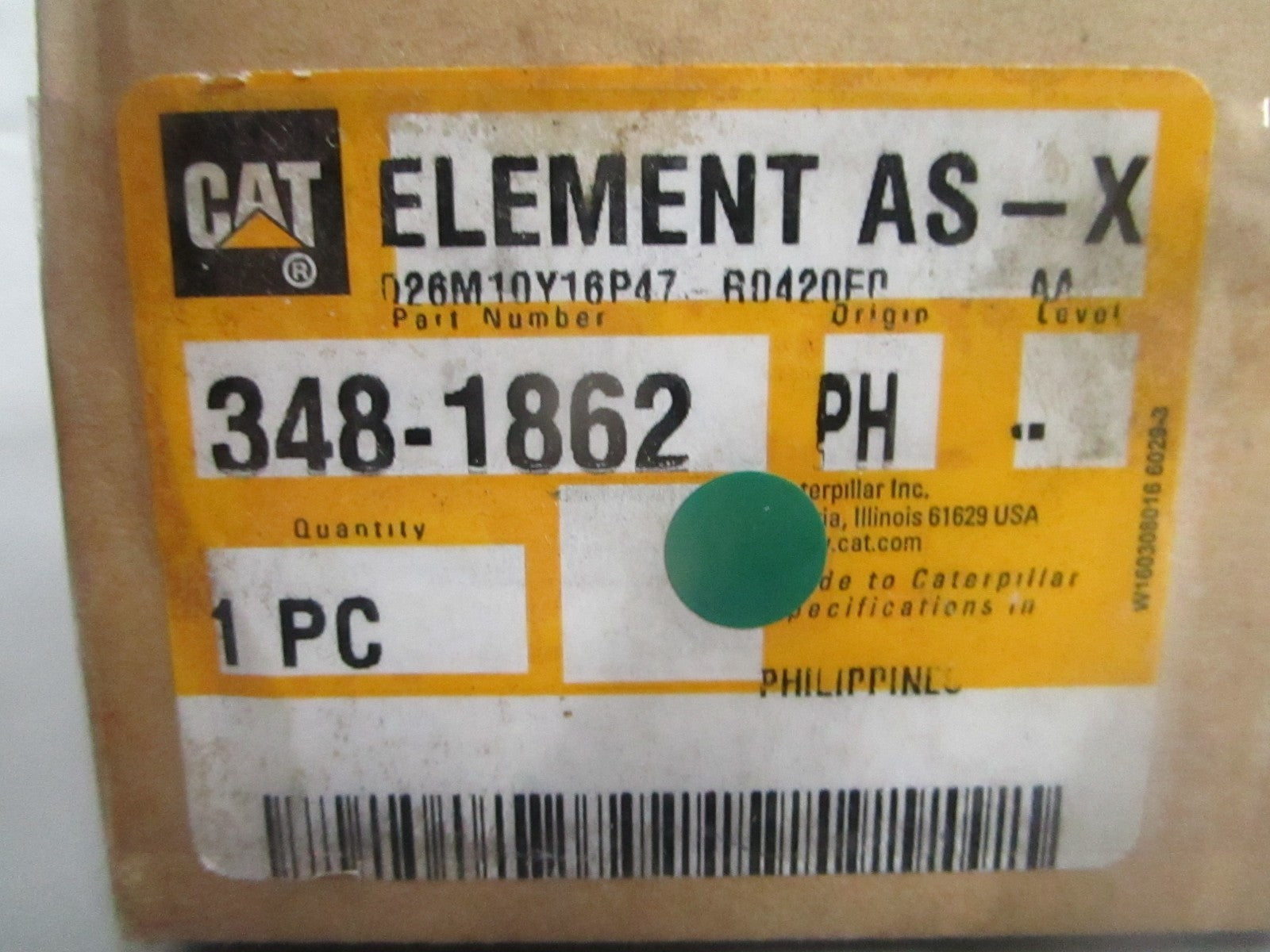 Caterpillar 348-1862 Element Assy Hydraulic Filter D-Series NEW OEM 0820