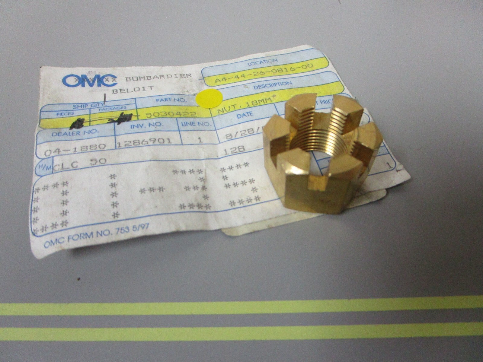 *NEW OEM* 0810 OMC Johnson Evinrude 18MM Nut 5030422