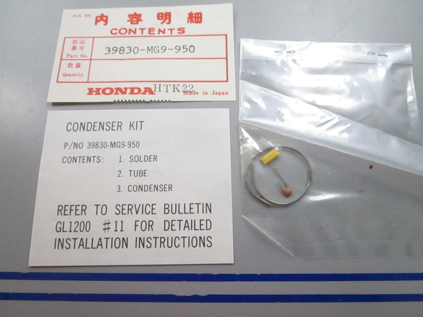 NEW OEM 39830-MG9-950 Honda Condenser Kit 0810
