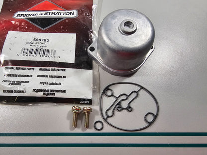 NEW OEM 698783 Briggs & Stratton Float Bowl 0810