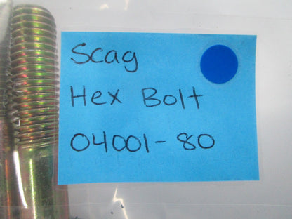 NEW OEM (LOT OF 2) Scag 04001-80 Hex Bolt 0810