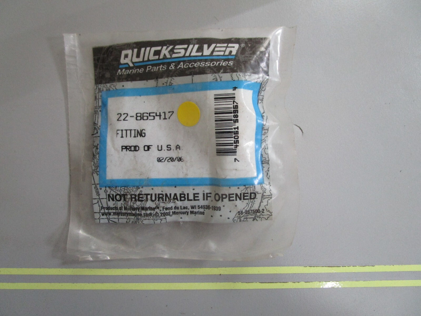 *NEW OEM* 0810 Mercury Quicksilver Fitting 22-865417