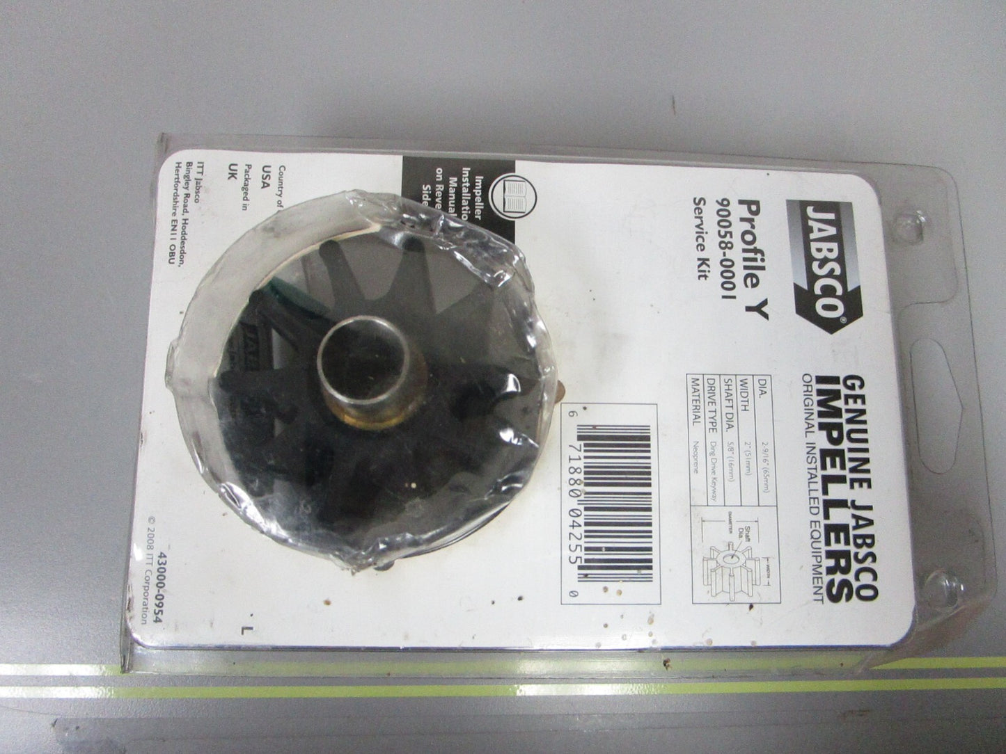 *NEW OEM* 0720 Jabsco Impeller Service Kit Profile Y 90058-0001