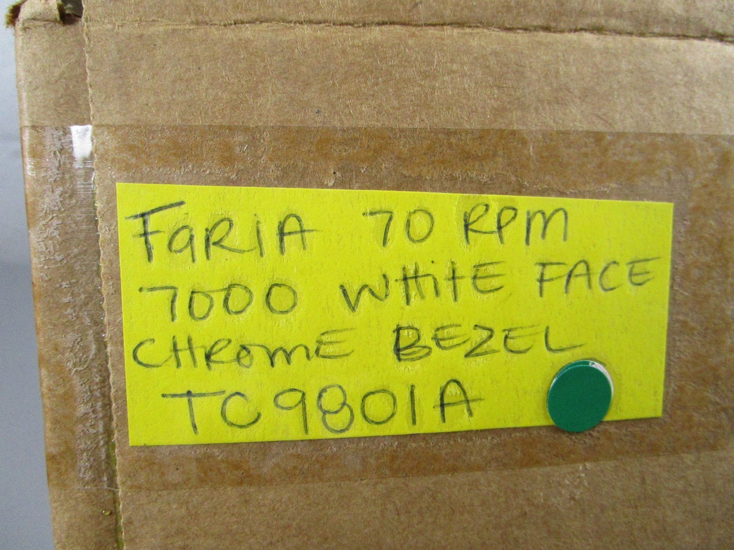 NEW TC9801A Faria 70 RPM 7000 White Face Chrome Bezel 0810