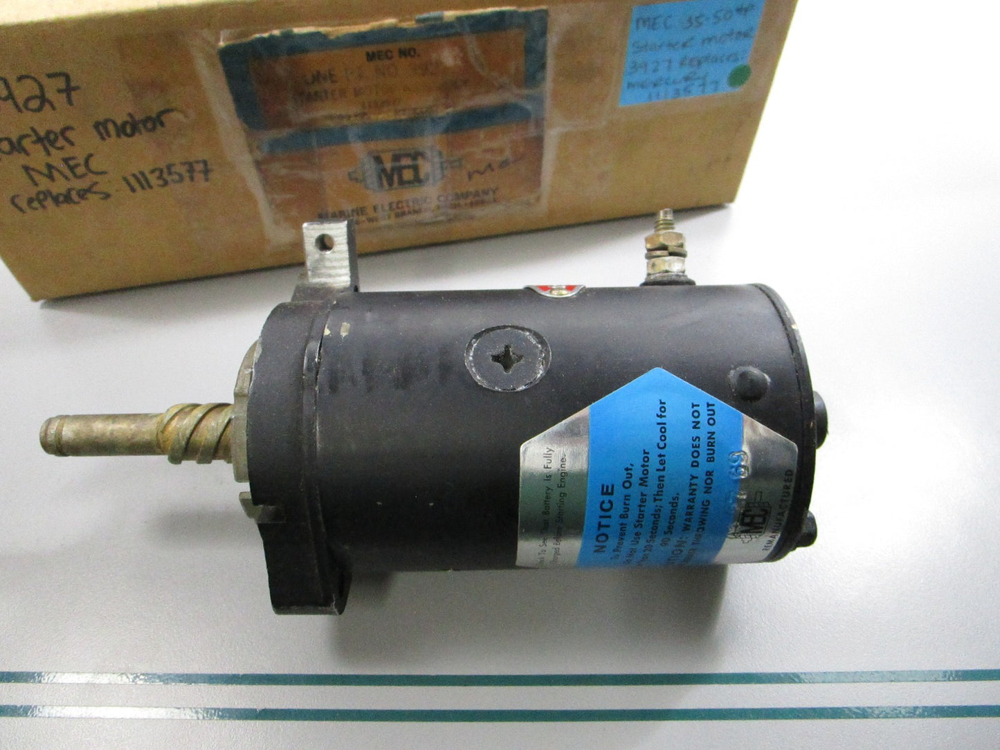 NEW 3927 Replaces: Mercury 1113577 MEC 35-50 HP Starter Motor 0810