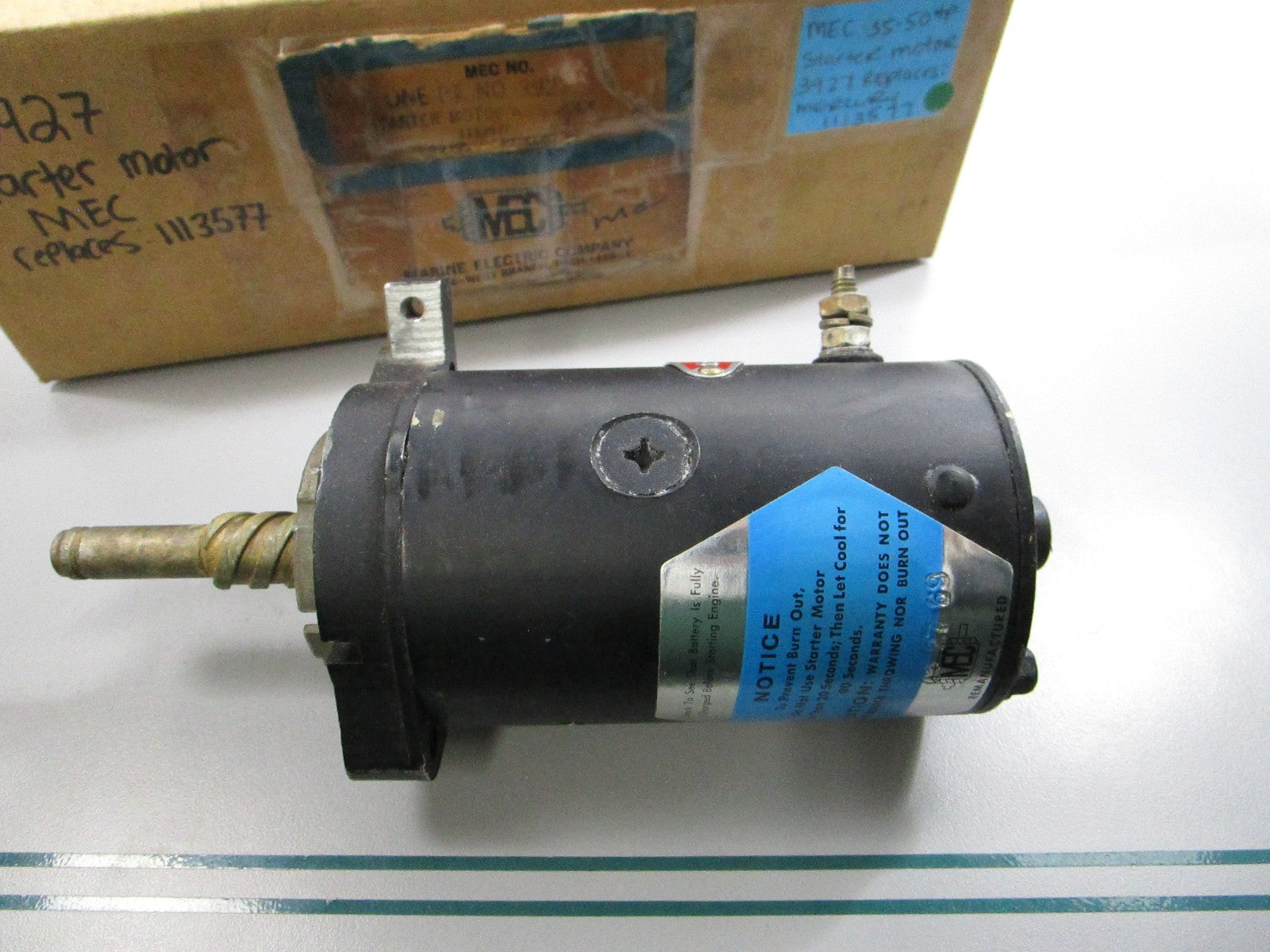 NEW 3927 Replaces: Mercury 1113577 MEC 35-50 HP Starter Motor 0810