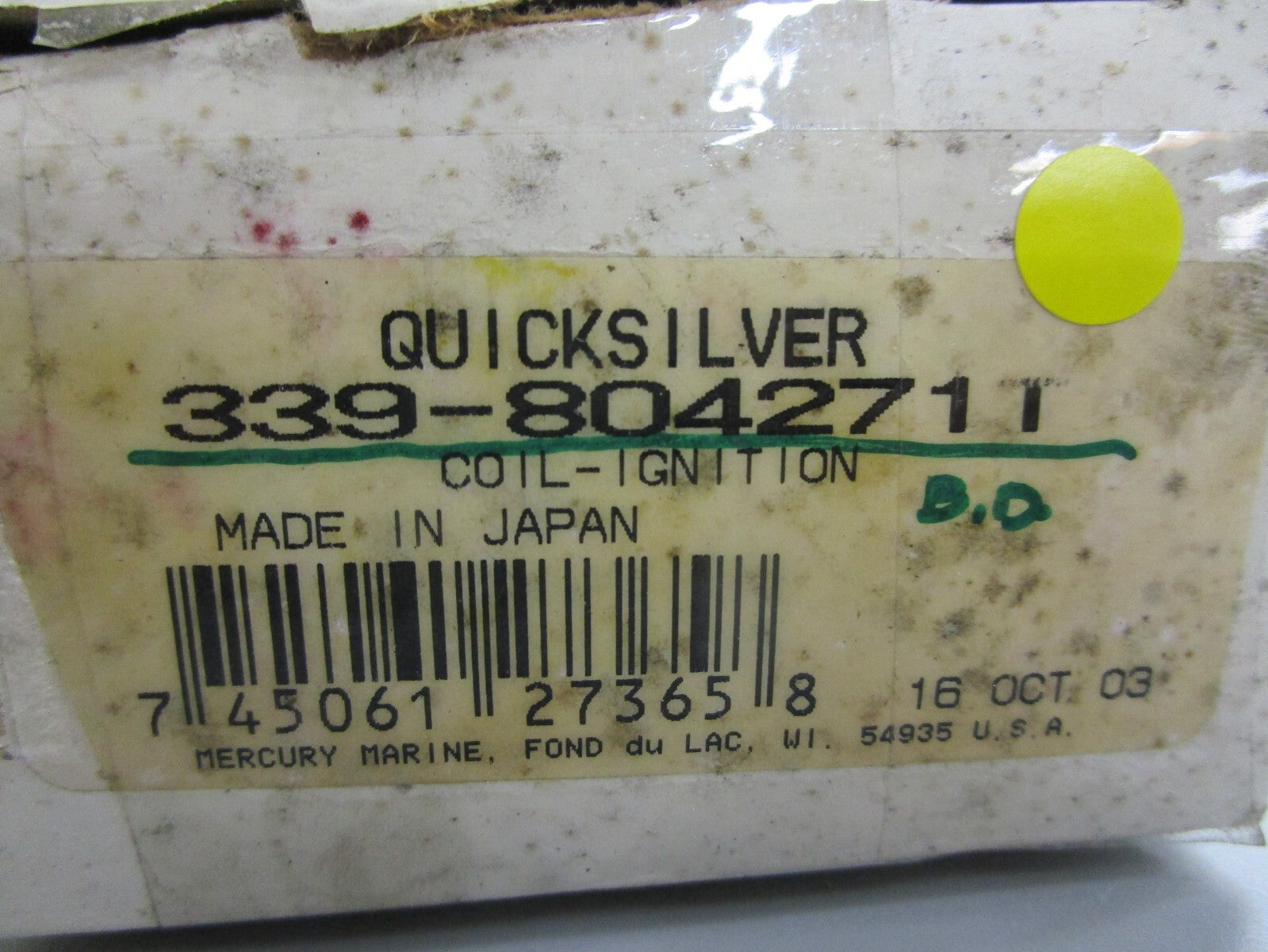 *NEW OEM* 0820 Mercury Quicksilver Ignition Coil 339-804271T