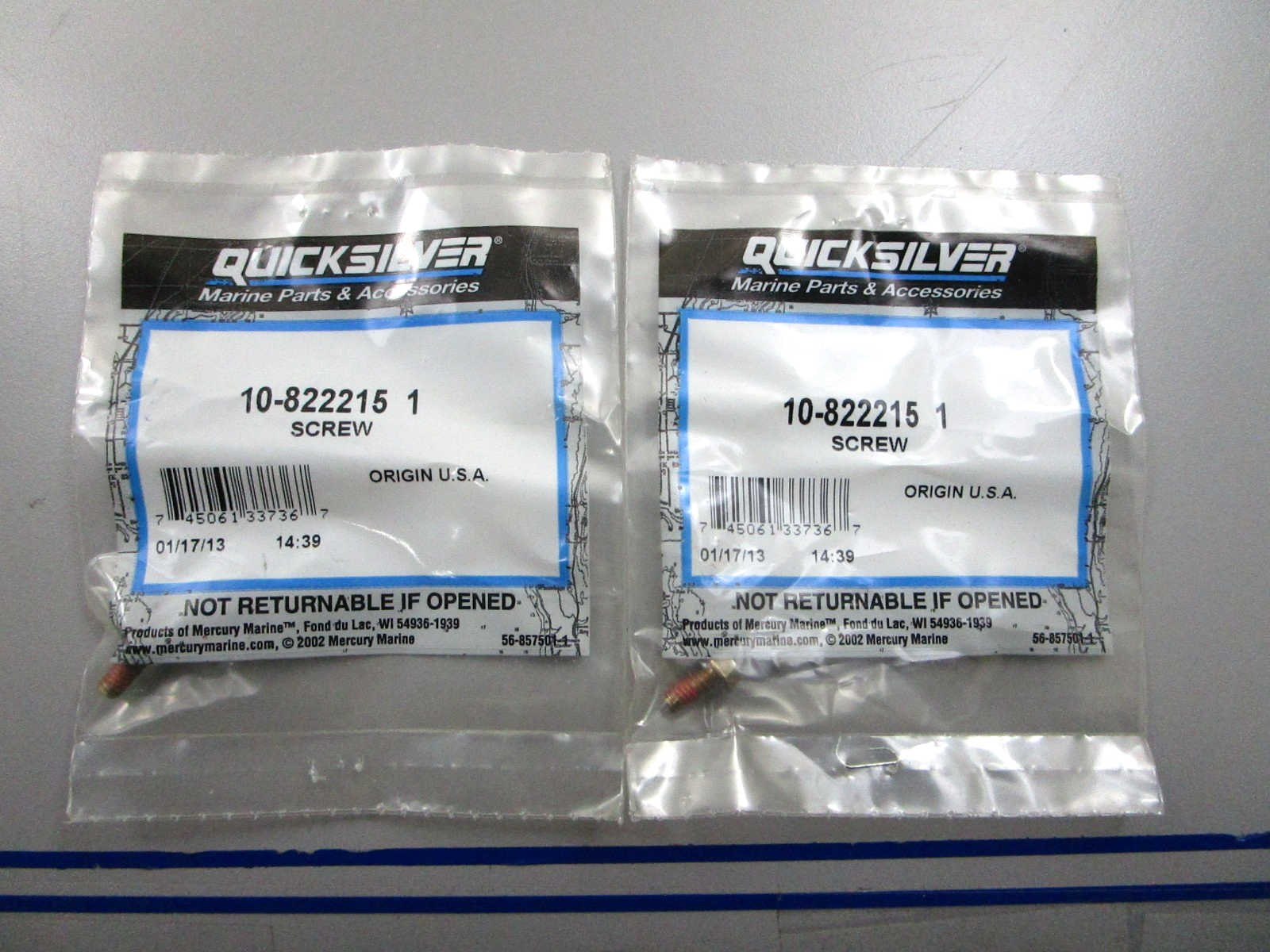 *NEW OEM* (LOT OF 2) 0810 Mercury Quicksilver Screw 10-8222151