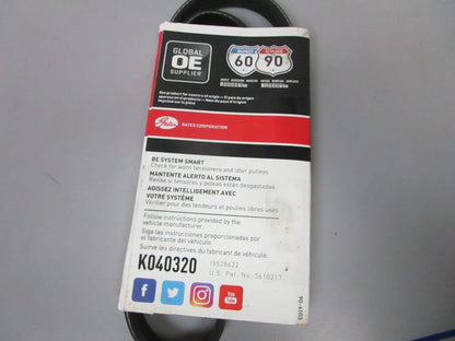 NEW K040320 Gates Micro-V 9/16" x 32 ¾" Serpentine Belt 0720