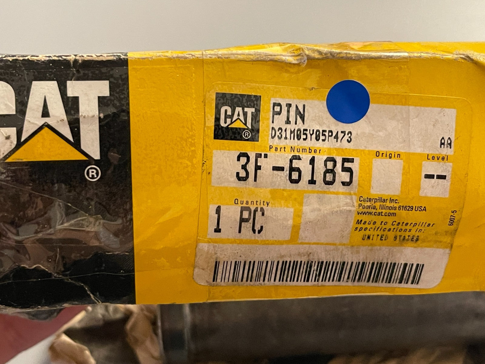 NEW OEM 3F-6185 CAT Caterpillar Pin 0720