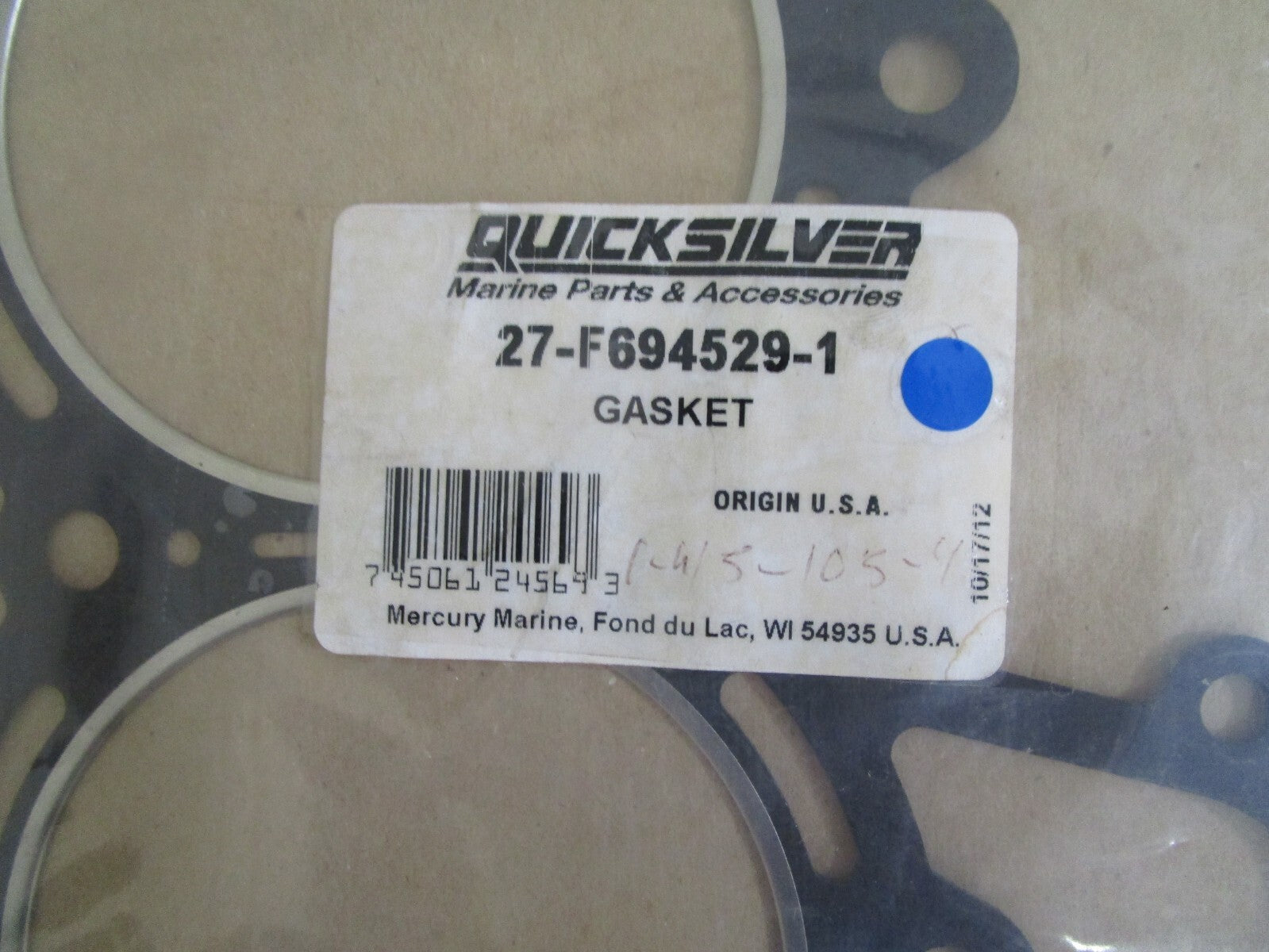 *NEW OEM* 0820 Mercury Quicksilver Gasket 27-F694529-1