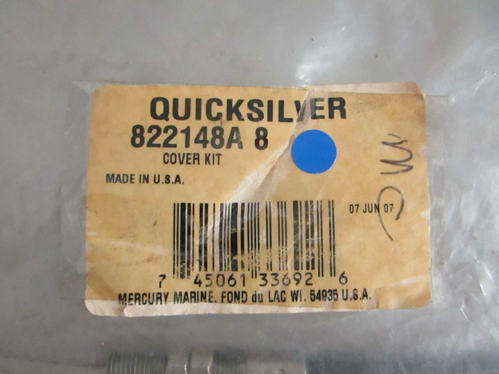 NEW OEM 822148A8 Mercury Quicksilver Cover Kit 0820