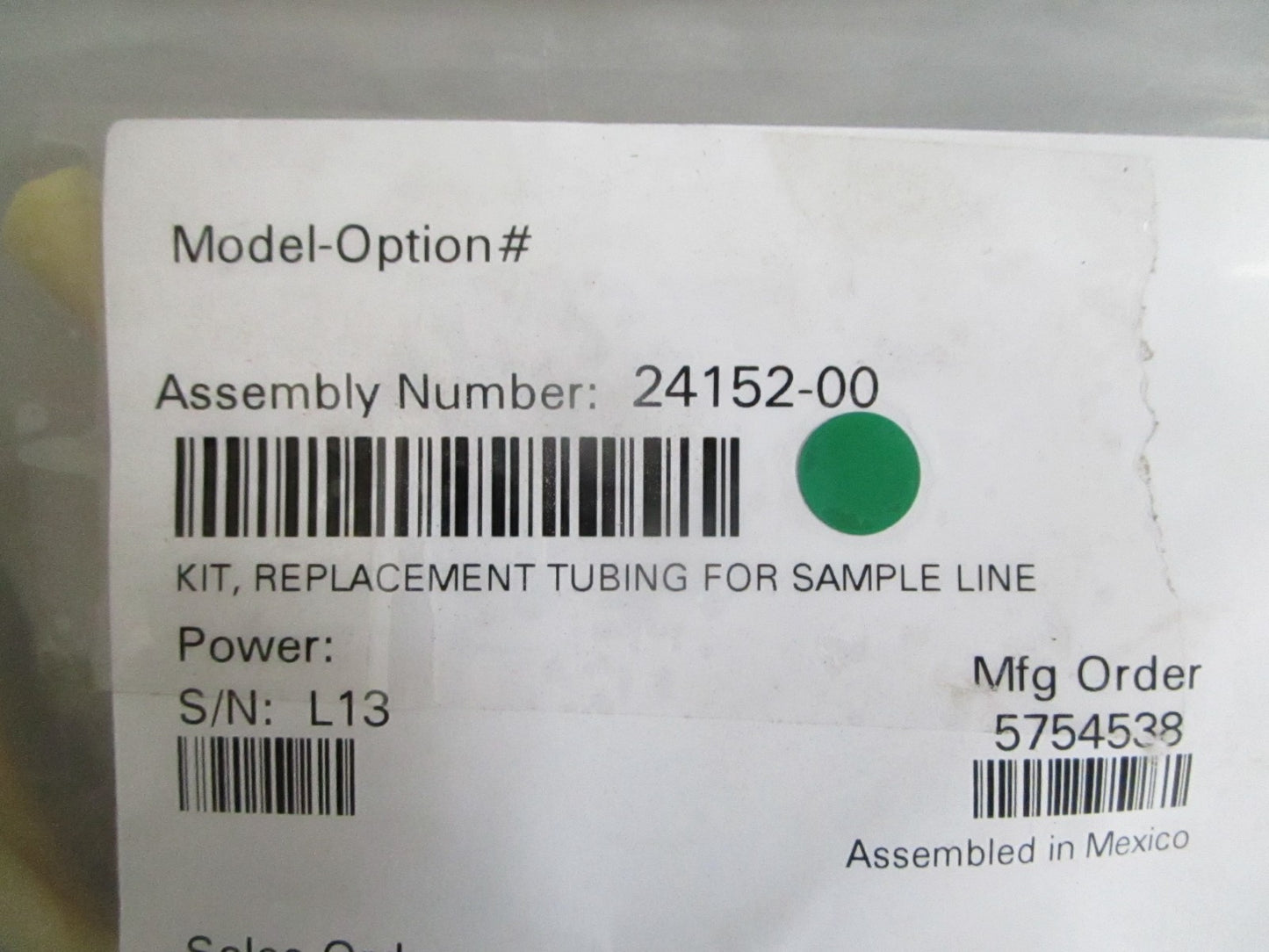 Rosemount 24152-00 TCL Sample Line Replacement Tubing Kit NEW OEM 0820