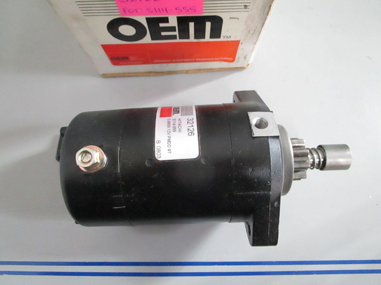 NEW 32126 OEM 12V Starter For: S114-555 Hitachi 0820