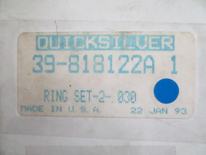 NEW OEM 39-818122A1 Mercury Quicksilver .030 2 Piston Ring Set 0820