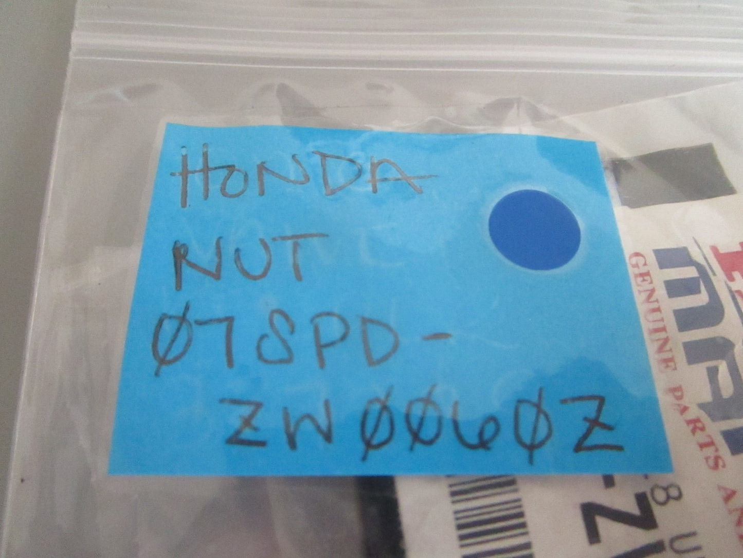 *NEW OEM* 0720 Honda Nut 07SPD-ZW0060Z