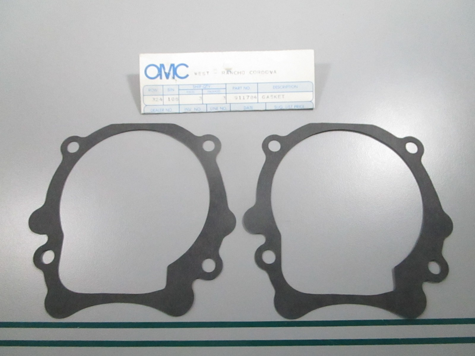 NEW OEM (LOT OF 2) 911784 0911784 OMC Johnson Evinrude Gasket 0810