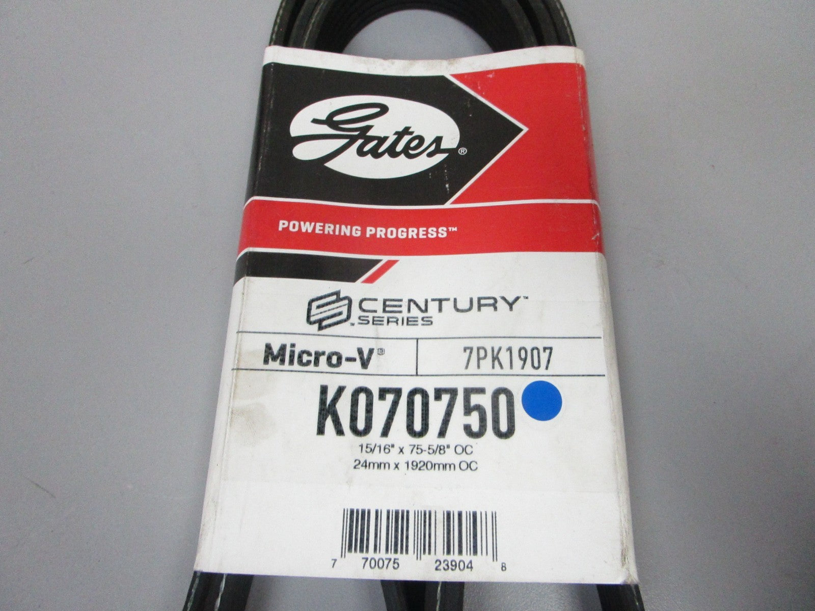 NEW K070750 Gates Micro-V 15/16" x 75 ⅝" Serpentine Belt 0720