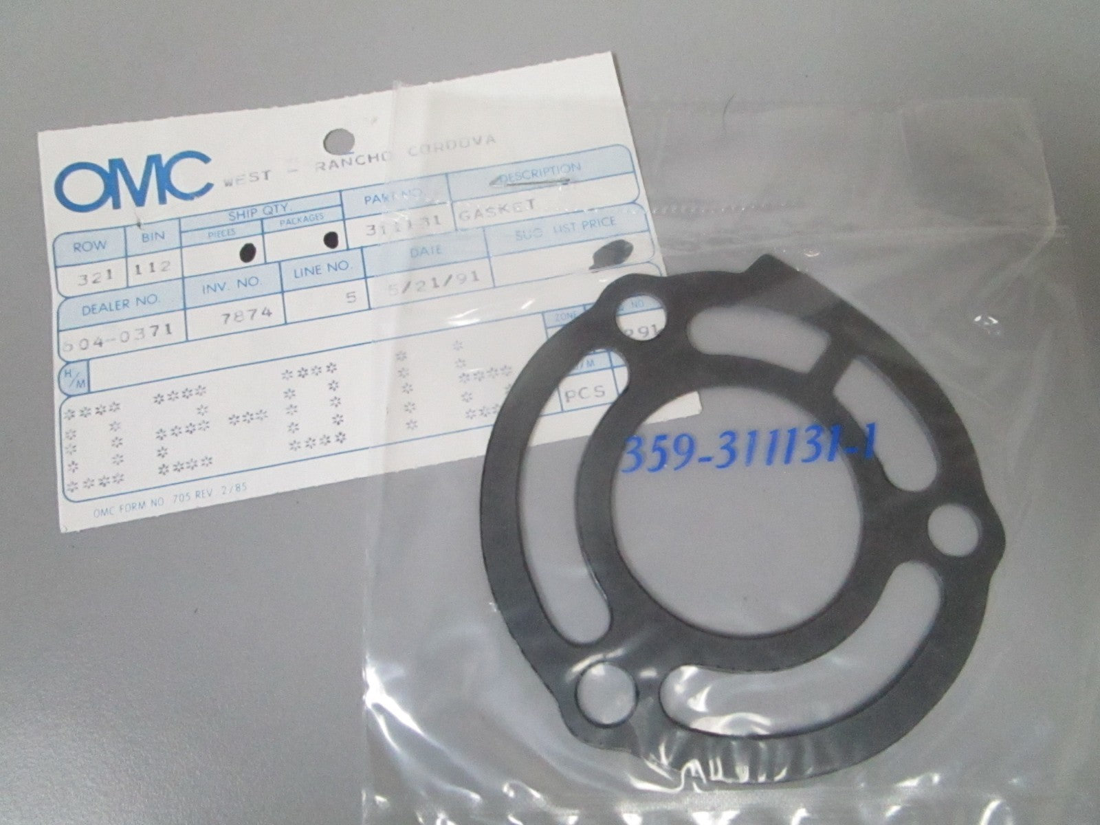 NEW OEM (LOT OF 4) 311131 0311131 OMC Johnson Evinrude End Cap Gasket 0810
