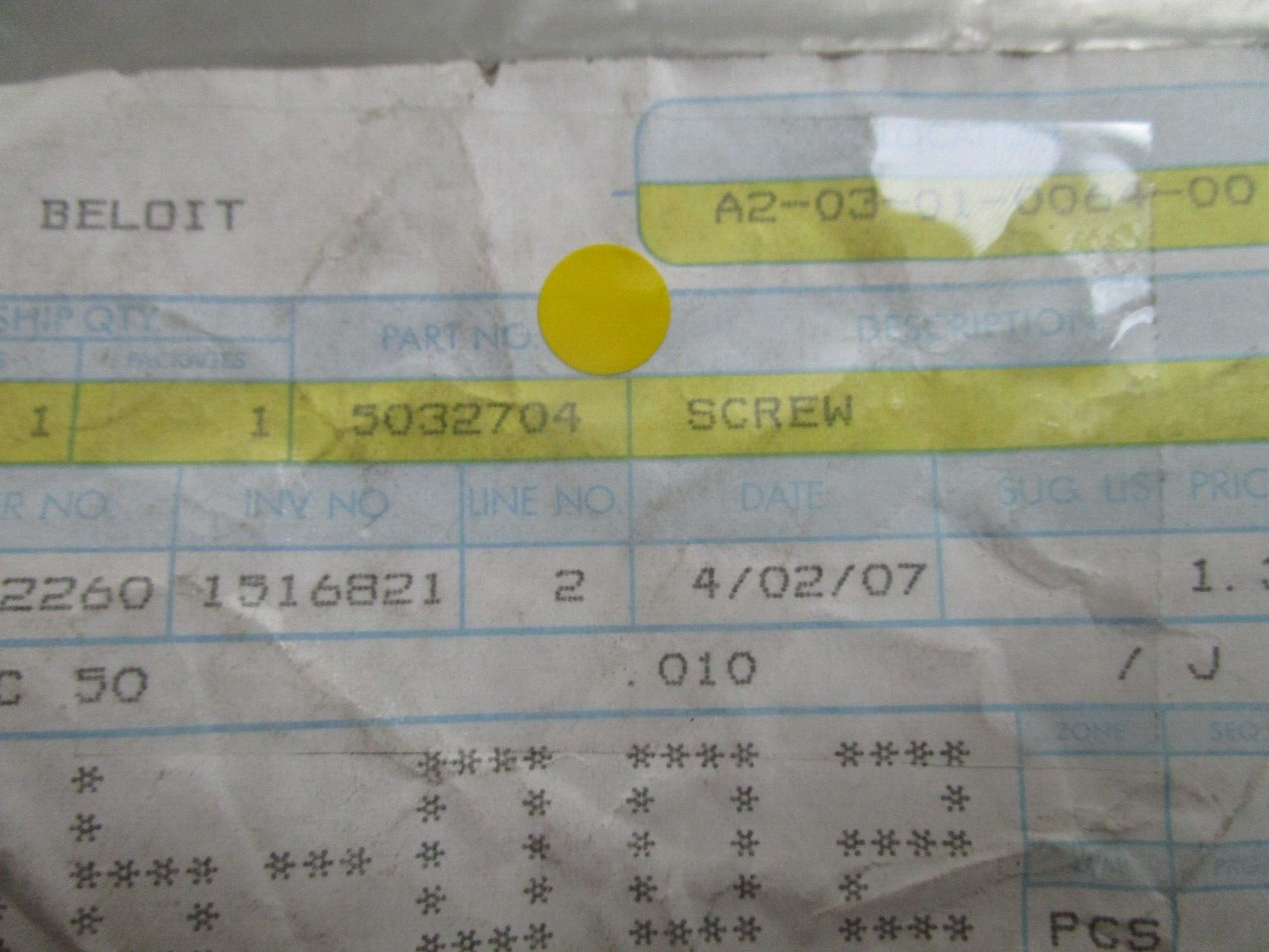 *NEW OEM* 0750 OMC Johnson Evinruide SCREW 5032704