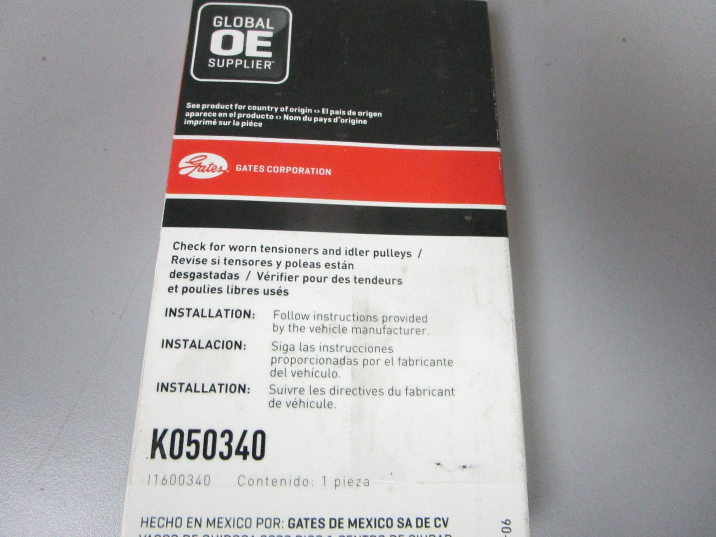 NEW K050340 Gates Micro-V 21/32" x 34 ⅝" Serpentine Belt 0720