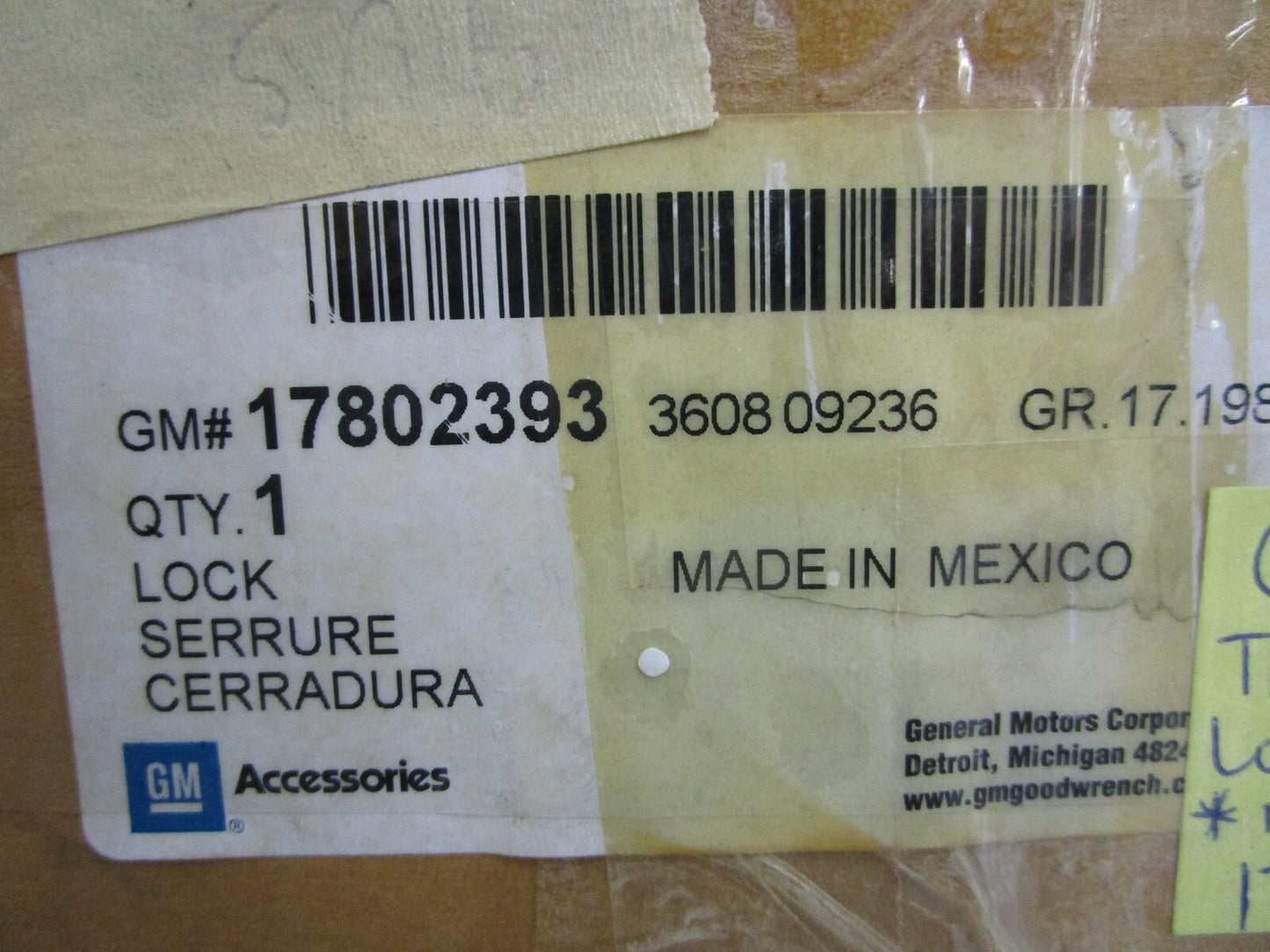 *NEW OEM* 0820 GM Tail Gate Lock Package 1782393