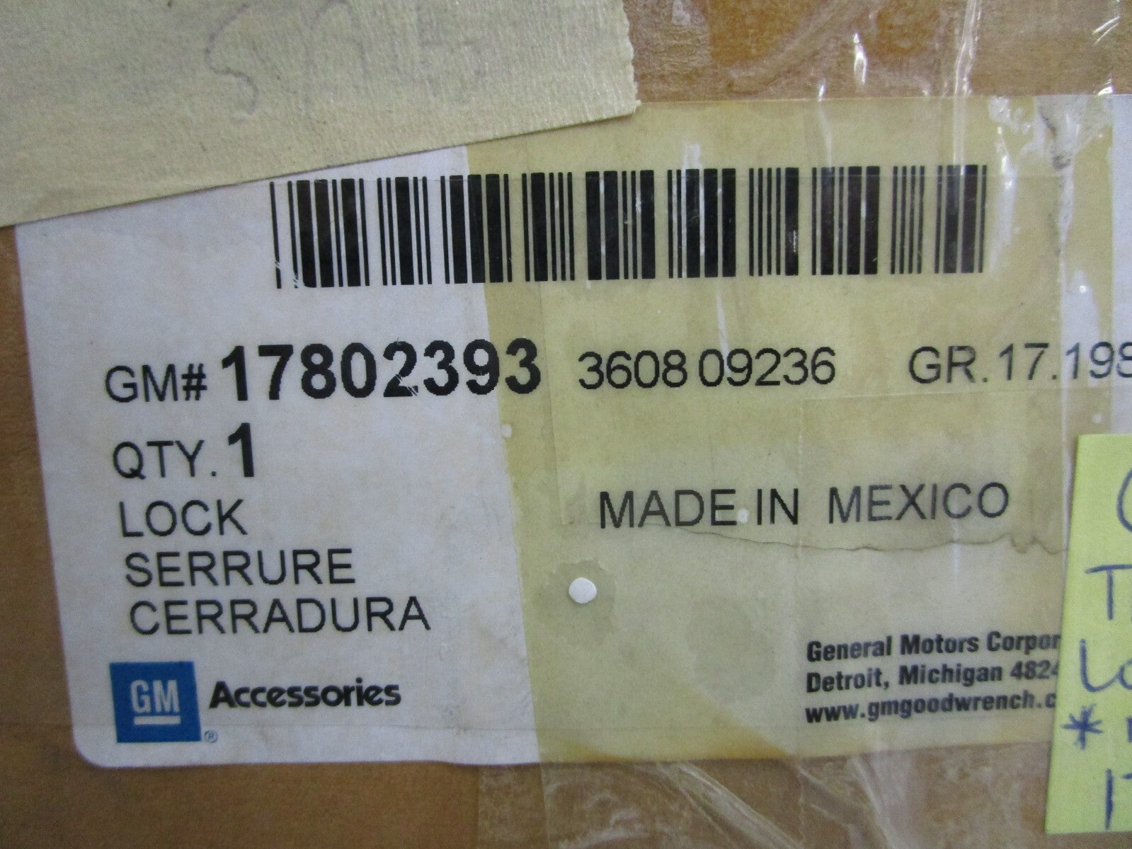 *NEW OEM* 0820 GM Tail Gate Lock Package 1782393