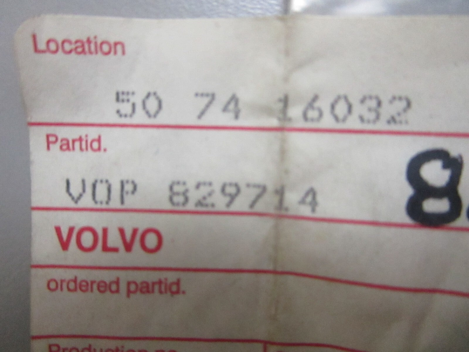 *NEW OEM* 0810 Volvo Penta Sealing Ring 829714