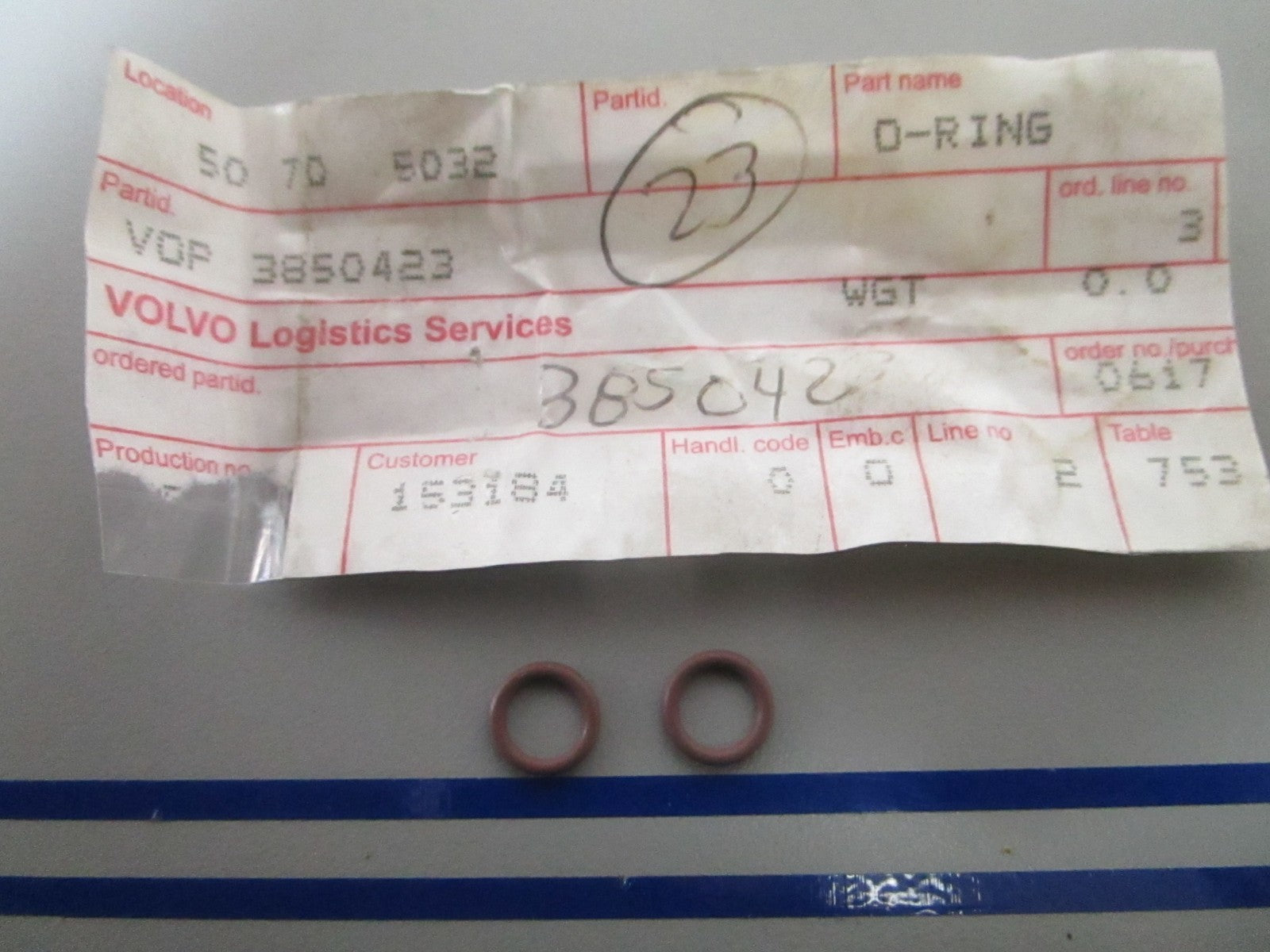 NEW OEM (LOT OF 2) 3850423 Volvo Penta O-Ring 0810