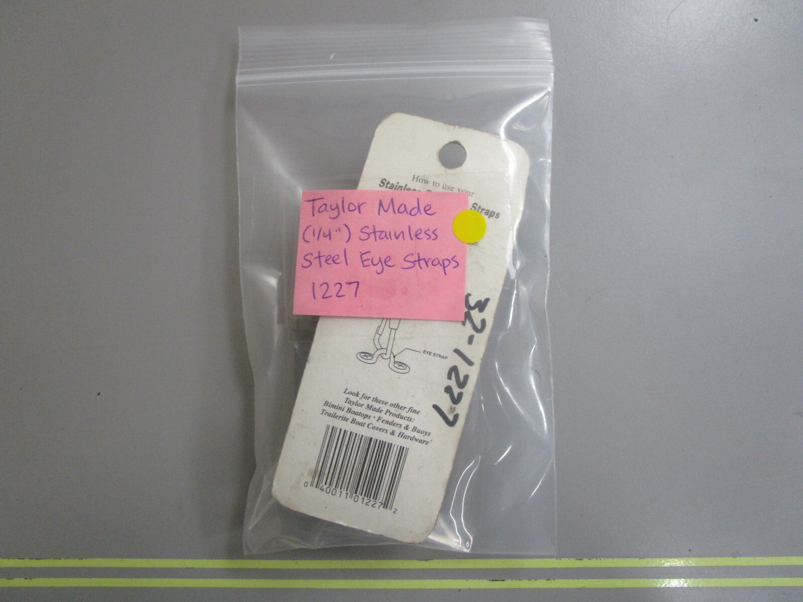 *NEW* 0810 Taylor Made 1/4" Stainless Steel Eye Straps 1227