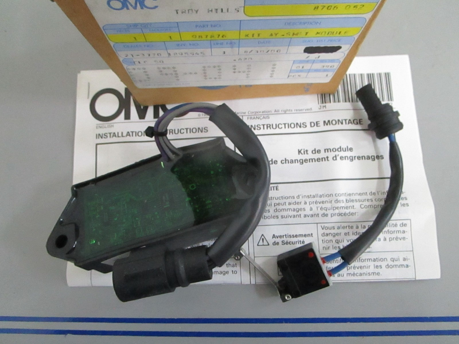 NEW OEM 987876 0987876 OMC Johnson Evinrude Shift Module Kit 0820