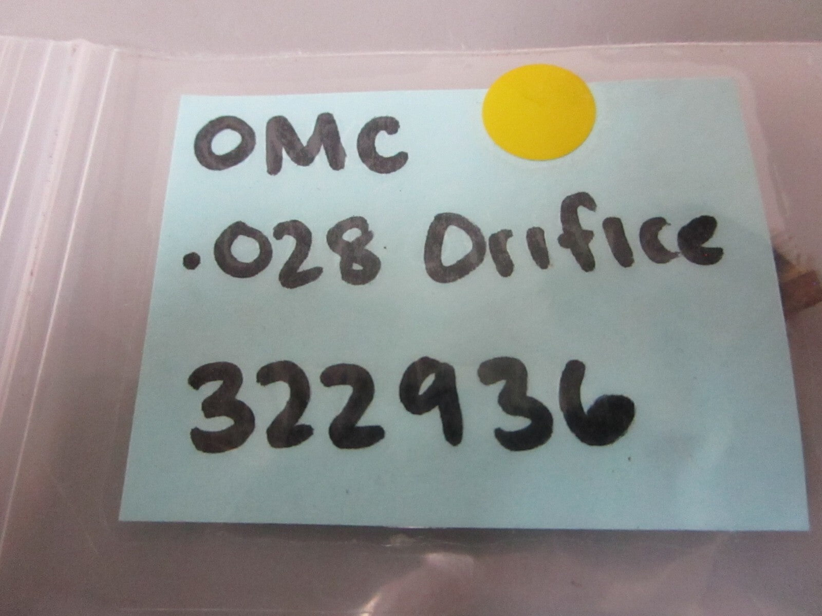 *NEW OEM* 0810 OMC Johnson Evinrude .028 Orifice 322936 0322936