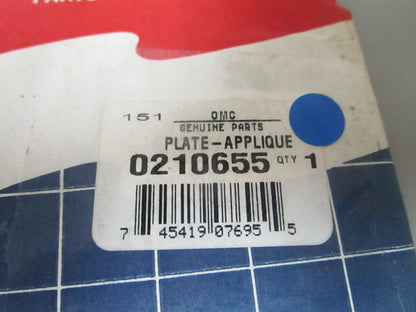 *NEW OEM* 0810 OMC Johnson Evinrude Applique Plate 210655 0210655