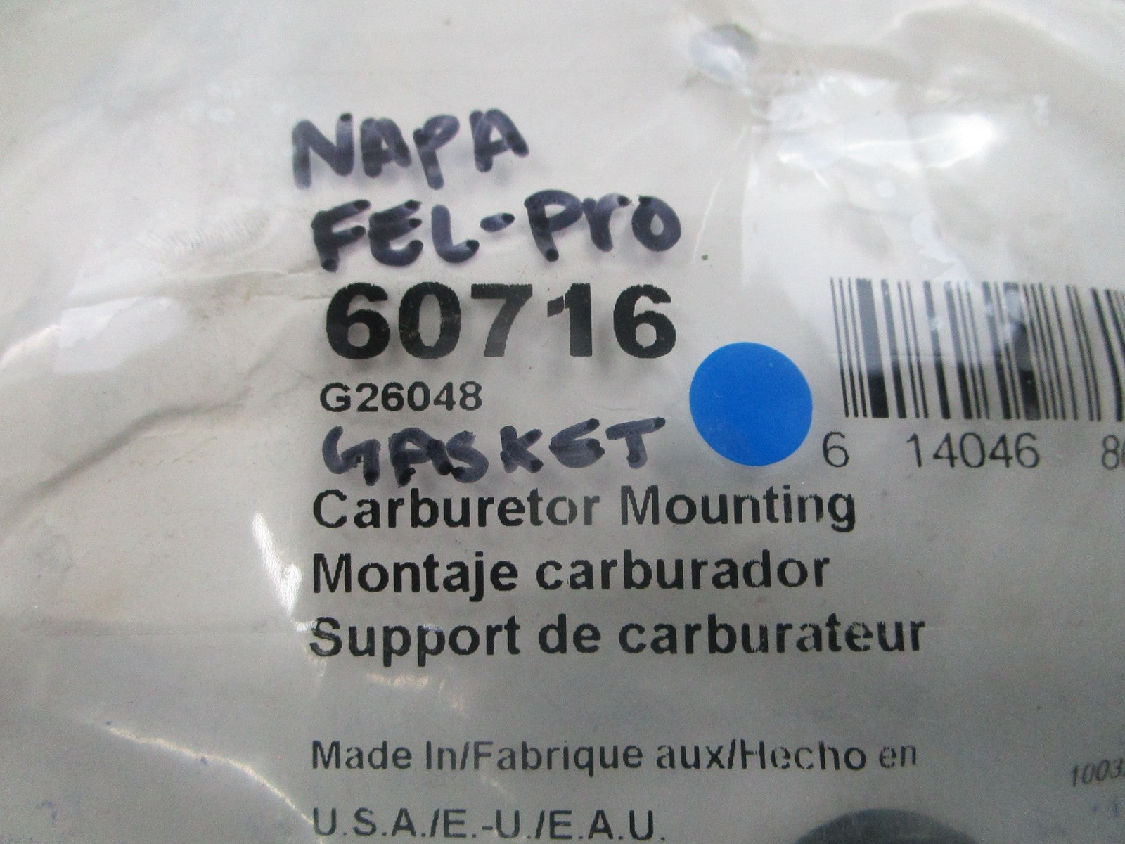 NEW Napa Fel-Pro 60716 G26048 Gasket 0810