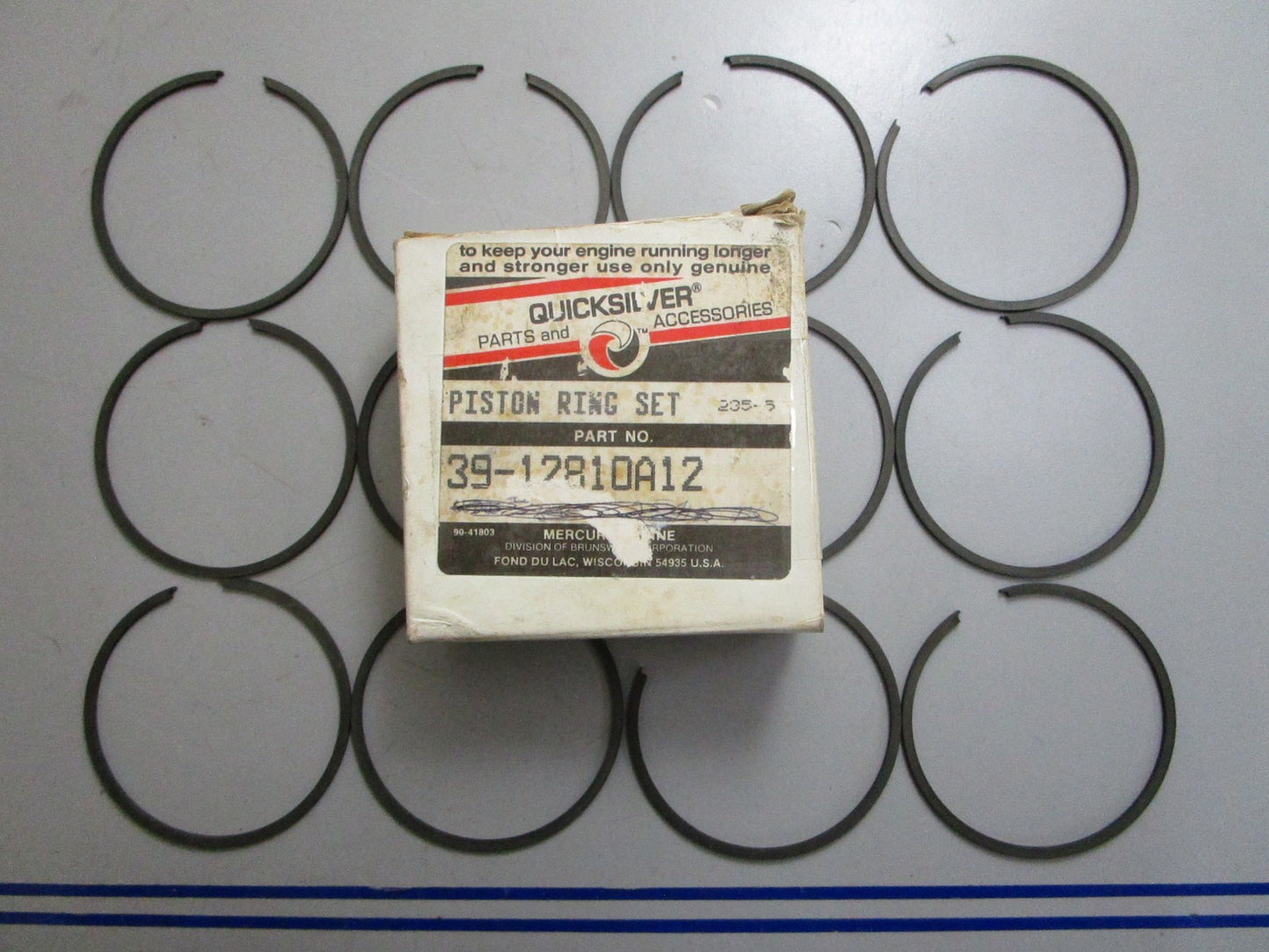 *NEW OEM* 0820 Mercury Quicksilver 12 Piston Ring Set 39-12810A12
