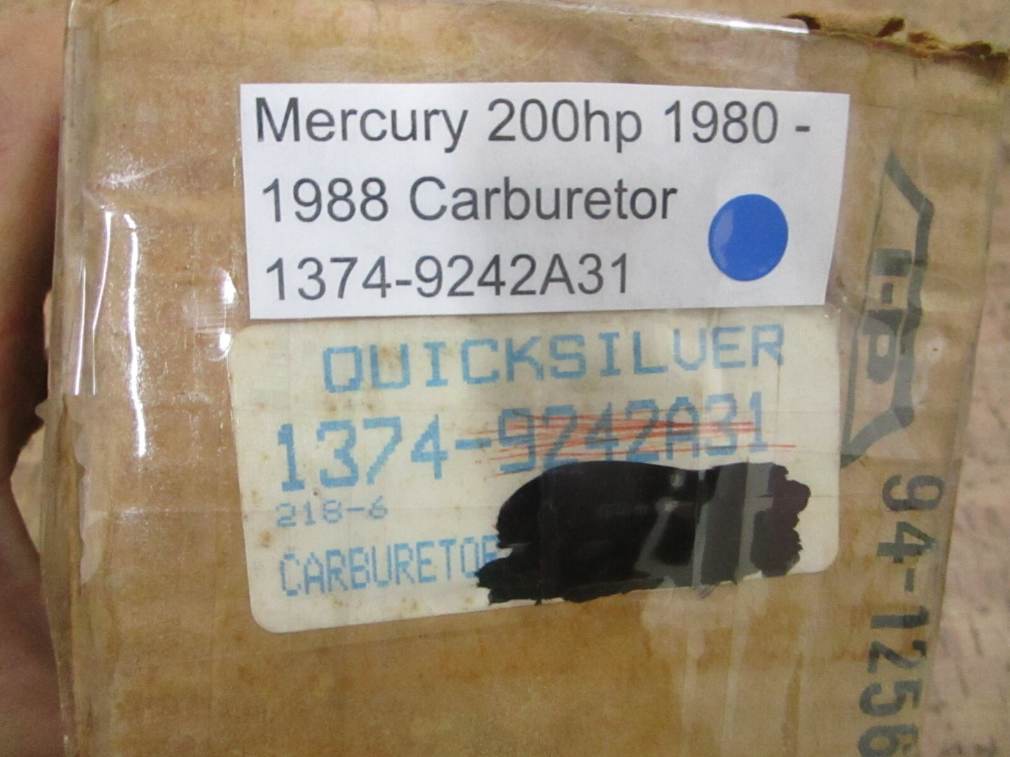 *NEW OEM* 0780 Mercury Quicksilver 200hp 1980 - 1988 Carburetor 1374-9242A31