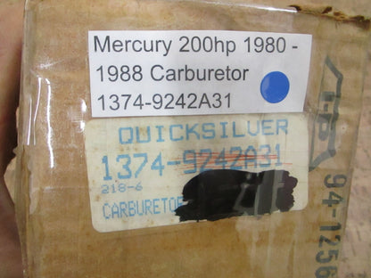 *NEW OEM* 0780 Mercury Quicksilver 200hp 1980 - 1988 Carburetor 1374-9242A31