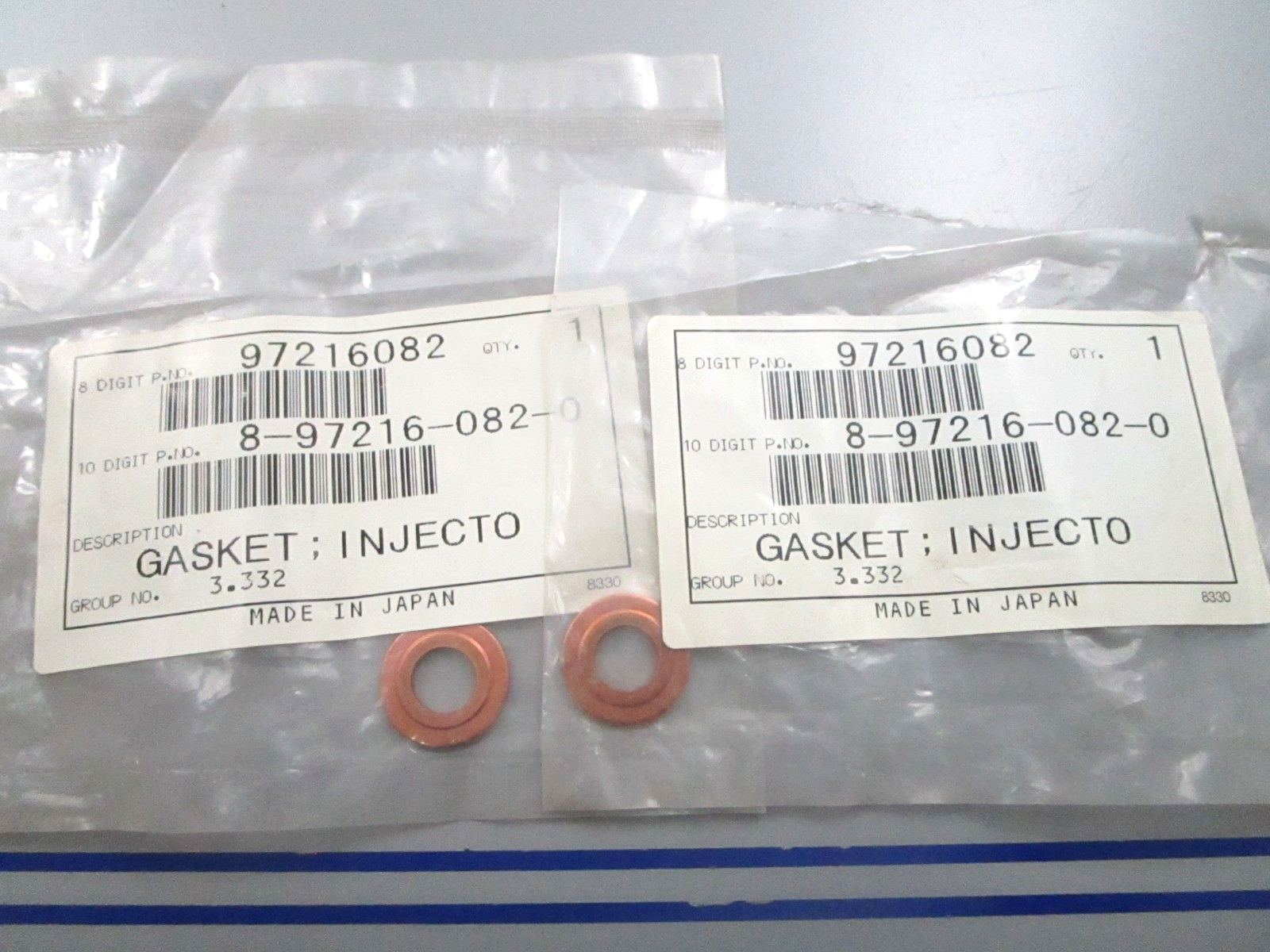 *NEW OEM* (LOT OF 2) 0810 Harley Davidson Copper Injector Gasket 97216082