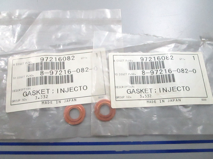 *NEW OEM* (LOT OF 2) 0810 Harley Davidson Copper Injector Gasket 97216082