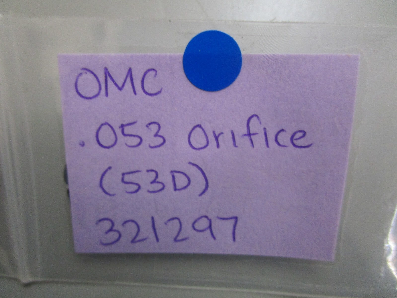 *NEW OEM* 0820 OMC Johnson Evinrude .053 Orifice (53D) 321297 0321297