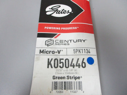 NEW K050446 Gates Micro-V Green Stripe 21/32" x 45 ⅛" Serpentine Belt 0720
