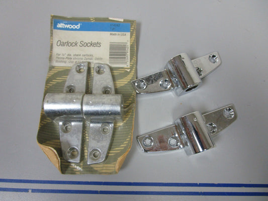 *NEW OEM* (LOT OF 2) 0720 Attwood Oarlock Chrome Socket Pair 9142A3